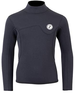 Two Bare Feet Kids Aspect 2.5mm Back Zip Wetsuit Jacket - Childrens Wetsuit Top (Black, M)