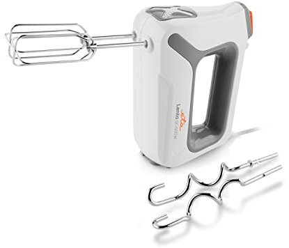 Handmixer Lento mit Ergonomisches Griffdesign - 4 Geschwindigkeiten, 550W, Weiß und Grau