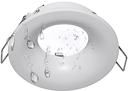 Planetitaly Porta faretto bianco IP65 tenuta stagna bagno turco sauna box doccia incasso 7cm supporto lampade LED GU10 MR16 GU5.3