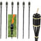 Garden Haven® Bamboo Garden Fuel-Lit Torches Traditional Tiki Paraffin Oil Fire Lantern - 114cm - Black - Pack of 6 Summer Citronella Pathway Lights Dancing Flames Adding Ambience to Parties