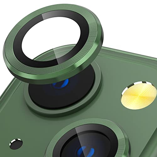 CloudValley Kameraschutz Kompatibel mit iPhone 13/ iPhone 13 Mini Kamera Glass, Camera Protector HD Klar Aluminiumlegierung Kamera Schutzfolie Linse, Blasenfrei Gehärtetes Glas - Grün