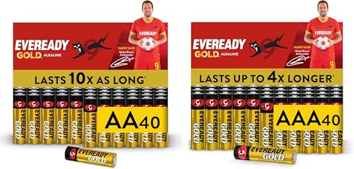 Eveready Guld alkaliska AA+AAA-batterier, (80-pack) kombo pack