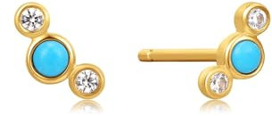 Ania Haie Damen-Ohrstecker 585er Gelbgold 2 Türkis One Size 88360559