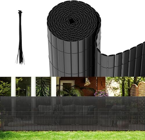 Vigevee Canisse en PVC, Brise Vue en PVC Renforcement en 3 Poids, Clôture Jardin, Résistant aux intempéries, Intimité pour Jardin, Balcon, Piscine, terrasse, 120 x 400 cm, Gris