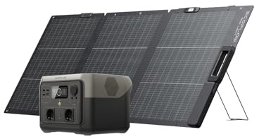 EF ECOFLOW EcoFlow RIVER 2 Max solgenerator 512 Wh lång livslängd LFP bärbar kraftstation och 160 W solpanel för camping och husbilar 100 % laddad i 60 m med 3 000 cykler och upp till 1 000 W utgång
