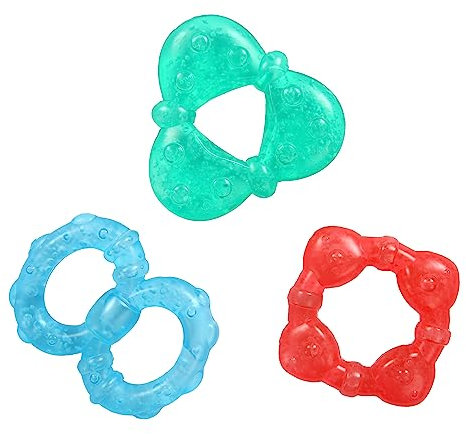 Bright Starts Stay Cool Beißringe, mit Wasser befüllbar und kühlbar, BPA-freies Beißspielzeug, ab 3 Monaten, Unisex, 3er-Pack