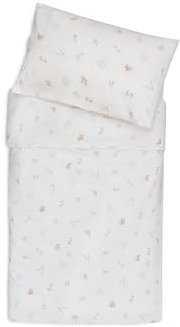 Jollein Kinderbettwäsche - Lovely Birds - 100x140cm - 100% Baumwolle - Oeko-TEX Zertifiziert - Babybettwäsche mit Kissenbezug - Bettwäsche Set