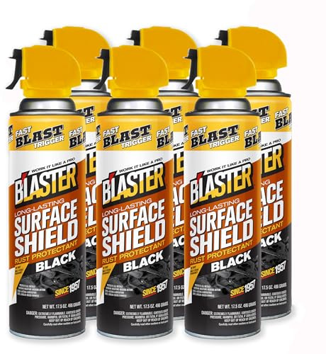 B’laster Surface Shield Anti Rust Spray for Metal – Black Series Rust Prevention Spray for Tools, Equipment & Moving Parts – Long-Lasting Corrosion Protection with Lanolin-Based Formula – (Case of 6)