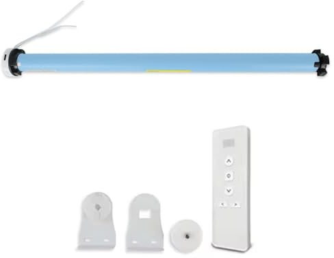 Uppladdningsbar Zigbee smart rullgardin persienner motor för 37 38 mm rör, Tuya Smart APP-kontroll Alexa Google Home röstkontroll, kräver Zigbee-hubb (motor + 9-kanals fjärrkontroll)
