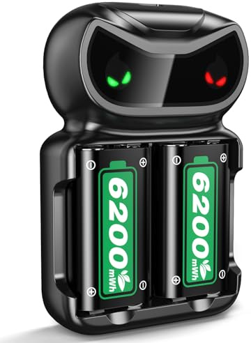 Batería de 6200 mWh para Xbox One/Xbox Series X/Series S/Xbox One X/S Controller, 2 x 6200 mWh 2,5 horas de carga rápida, 28 horas de tiempo de reproducción, batería para controlador Xbox One/Xbox