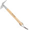 Berry&Bird 2IN1 Hand Hoe and Cultivator, Stainless Steel Garden Hand Tiller and Pickaxes with Wooden Handle, 14''/37cm Weeding Hoe for Digging, Loosening Soil, Cultivating, Planting