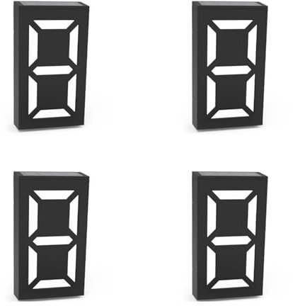 Numero Civico Esterno,Numero Civico Lampada con numeri a targa solare. Numero civico esterno. Appartamenti. Targa Uso apto para porta da giardino. Luci solari ricaricabili(4 PCS,Warm White and White)