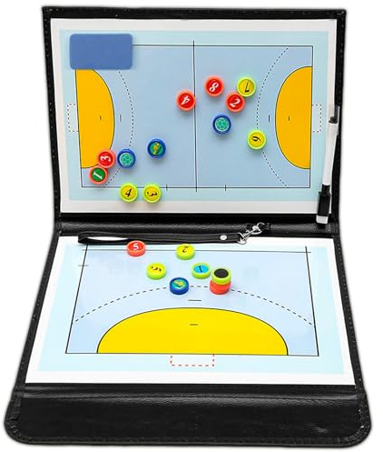 ZONSUSE Handball Tactics Board, Handballs Coaching Board, Portable Magnetic Board, with Markers, Erasers, Team Magnets, for Tactics Training, Teaching, Competition (Handball)