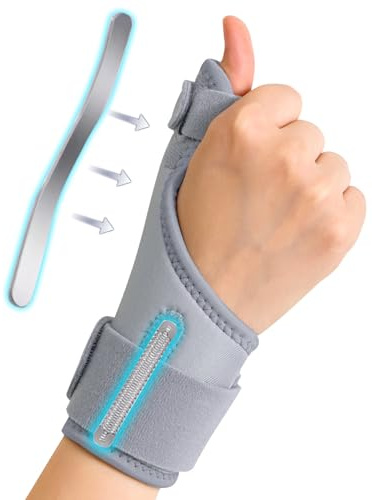 ZAHRVIA Ergonomische Daumenschiene rechts & links, Atmungsaktive und Weiche Daumenschiene für Daumen-Sattelgelenk, Arthrose, Sehnenscheidenentzündung - Stabilisierend & Verstellbar (Grau)