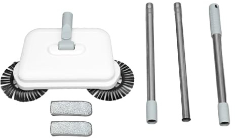 Barredora Manual, fregona Manual para Limpieza de Pisos, rotación de 360 ​​Grados 2 en 1 de Doble Uso en seco húmedo, diseño Compacto Plegable con Cepillo Suave y fregona de