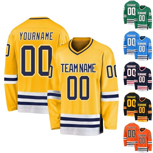 Generico Maglie da Hockey Personalizzate,Maglie da Hockey Vergini Personalizzabili con Squadra/Numero/Nome Personale,Maglie da Hockey Personalizzate per Uomo, Donna, Adolescente e Bambino (Stile 4)