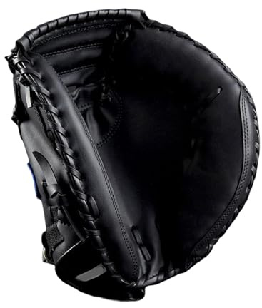 Baseballhandske professionell basebollhandske, vaddhandskar PU-läder, för utomhussporter, softballhandske för vänster hand (svart)
