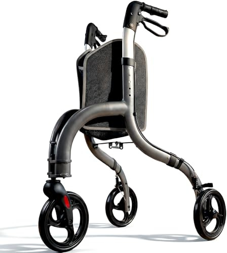 Eazy Elite Tri Walker, Lightweight 3 Wheel Rollator Walker for Seniors, Stable Mobility Aid with Adjustable Handles, Compact Frame for Indoor and Outdoor Use