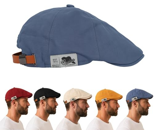 Gentiluomo Berretto Estivo, Coppola Uomo Estiva Regolabile Berretto Piatto Basco Leggero Cotone Traspirante Profilo Basso Cappello Casual Unisex Protezione Solare Cappello Urbano