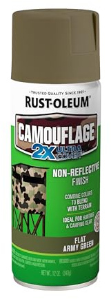 Rust-Oleum 279176 Camouflage 2X Ultra Cover Spray Paint, 12 oz, Army Green