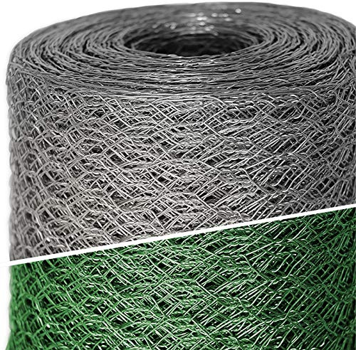 casa pura Grillage en fil de fer zingué - Clôture pour poulailler Jardin - Treillis de bricolage, Grille résistante aux intempéries, épaisseur du fil 0.8 mm, Maille 25mm - (H) 1m x (L) 25m Galvanisé