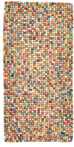 Theko Ballo Uni 802 Klassischer Orientteppich strapazierfähig und sehr robust in der Farbe Multicolor, Maße: 90cm x 160cm, 406876