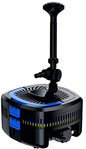 AquaOne Teichfilter CUF-2800 I UVC Klärer 11 Watt I Filter mit Fontäne 3000L/h I Teichpumpe Teichfilter Teichfontäne UVC Lampe I Kombinationsgerät für Garten Teich Springbrunnen