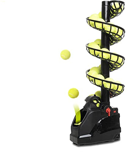 Tennismaskin (6 banor,max 20bollar) bollkastmaskiner för självträning, nybörjare, barn/tränare/hem/domstol/garage, för alla steg/åldrar, AC och batteri