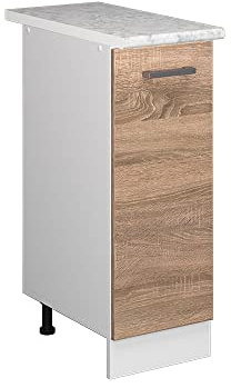 Vicco Armadio cucina dispensa alto R-Line, Sonoma, 30 cm, PL Marmo, per la libera combinazione all'interno di sistemi cucina modulari