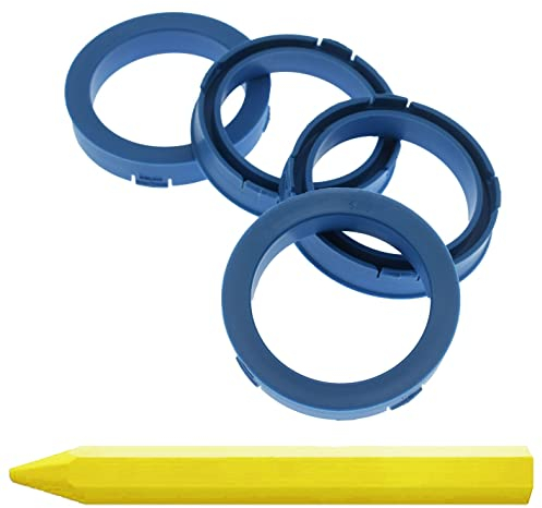 4X Zentrierringe 73,1 x 56,6 mm Hellblau Felgen Ringe + 1x Reifen Kreide Fett Stift