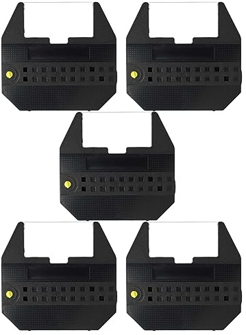 vhbw 5 x färgband skrivband kompatibelt med Olivetti CT 505, CT 506, CT 605, CT 600-serien skrivmaskin – svart