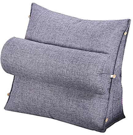 Liegestühle Lesestütze Zurück Zurück Kissen Dreieck Sofa Kissen Kissen Bett Bürostuhl Wohnzimmer Lumbleispad Mode Wohnkultur (Color : Grey)