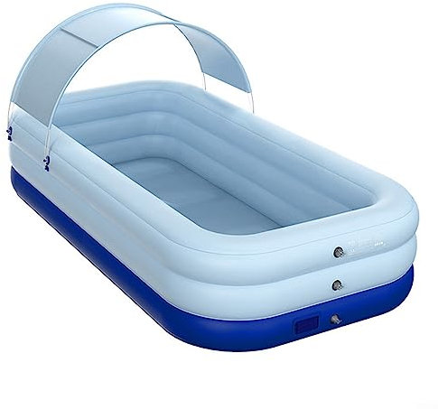 Piscine gonfiabili, vasca da bagno pieghevole autoportante in PVC con baldacchino rimovibile, piscina a gonfiaggio automatico per familiari e amici, per interni ed esterni, 2,6 m
