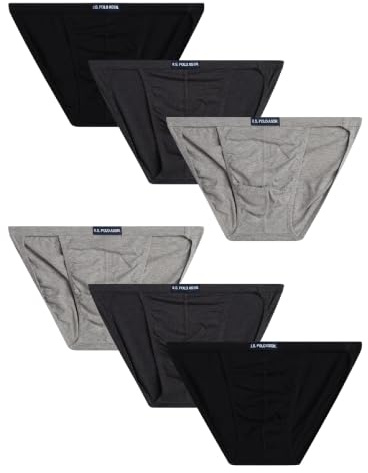 U.S. POLO ASSN. Mens Bikini Briefs 6 Pack Cotton Underwear with Pouch