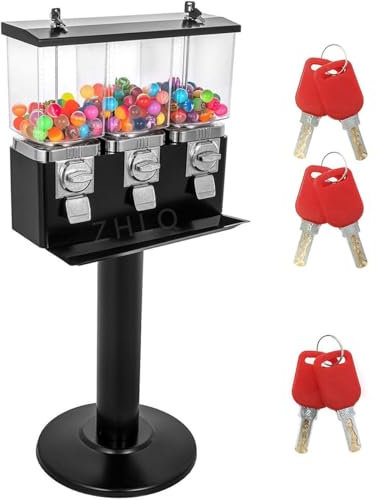 ZHLINGQ Distributori Automatici di Caramelle Commerciali per Aziende - Nuova Generazione - Distributore Automatico a Tripla Moneta Che Utilizza Monete da 25 Centesimi,Black-1to1.37inOutlet