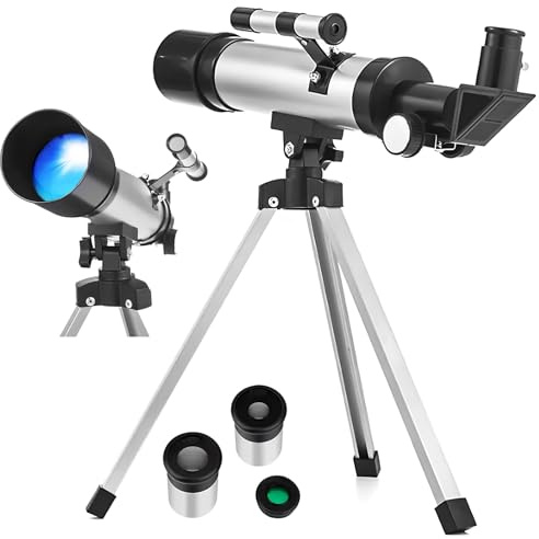 OSOLADY Telescope Réfracteur Performant avec Trépied Réglable Parfait pour Débutants Astronomie Et Observation Claire des Étoiles Planètes Et Objets Célestes