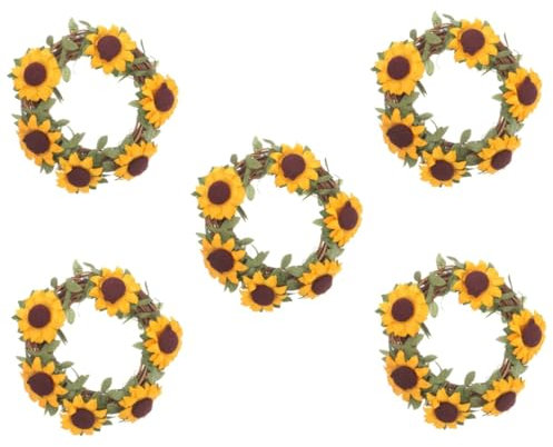SHINEOFI 5 Pezzi Decorazione Appesa Alla Di Girasole All'aperto Arredamento Appeso Al Muro Decorazione Da Appendere a Ghirlanda Decorazioni Ghirlanda Floreale Autunnale Stoffa