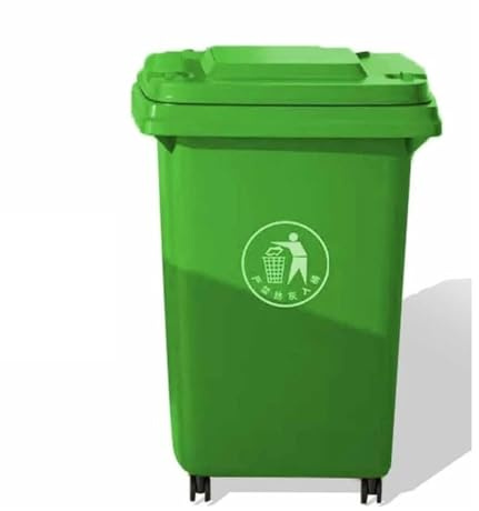 AMAZWI Contenedores Basura Exteriores 30L/50L/80L/100L/120L/240L con Tapa Y Ruedas for Restaurantes, Hospitales, Oficinas, Almacenes Y Hogares(Green,50L)