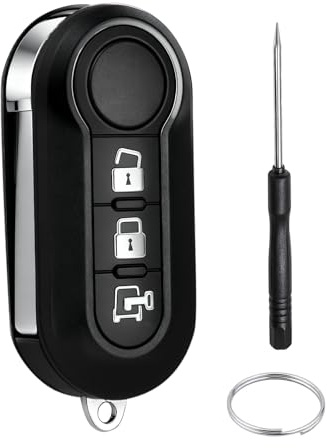 Carcasa para Llave Coche 3 Botones para Fiat 500 Punto Panda Stilo Doblò Ducato Lancia Peugeot Citroën, Mando a Distancia Carcasa Funda Llave Repuesto con Llavero Accesorios