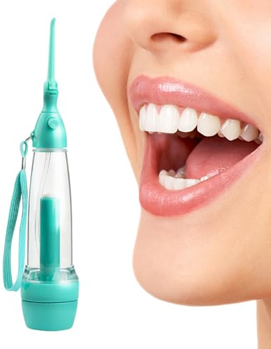 manhegari Filo interdentale ad acqua | Idrogatore orale leggero per adulti – Irrigatore orale manuale senza fili per la cura delle gengive e l'igiene orale, uso quotidiano per bambini e adulti, per i