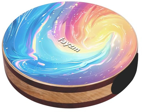 rayzm 2-i-1 Cajon & Maracas Shaker, handtrumma av björkträ, 20 cm slagverk instrument med 2 spelytor, 3 ljudzoner, inre storlekspärlor och bärväska