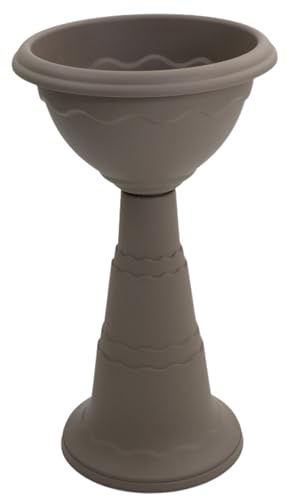EffeDecor Vaso a Colonna da Esterno in Polipropilene Doppio Bordo Posacenere Fioriera Alta Vari Colori Ideale per Balcone,Terrazze,Esterno,Interno H72 cm (Antracite)