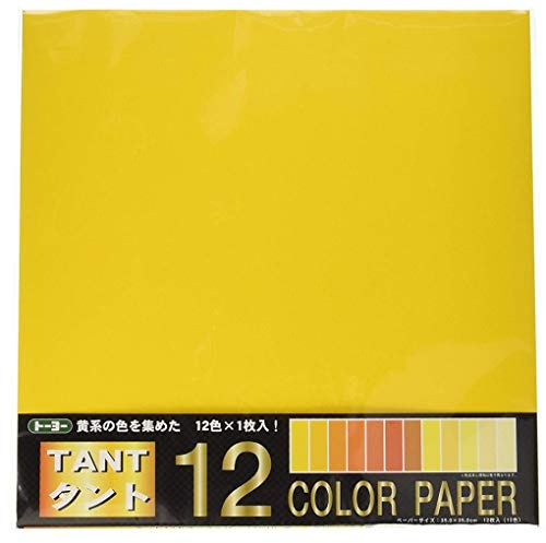 Toyo 068303 Origami Tanto Color Paper, 13.8 inches (35 cm) Square, Yellow, Pack of 12