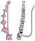 Elensan1 Bling Ohrklemmen 7 Kristalle 925er Sterling Silber Hypoallergen(Rosa)