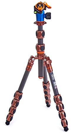 3 Legged Thing Pro Range 2.0 Leo 2.0 Kit Carbon Fibre Travel Tripod System - Adjustable Camera Tripod with 3 Detachable Legs for Monopod Conversion - Earth Bronze (LEOKIT2)