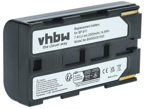 vhbw batteria sostituisce Canon BP-945 per videocamera camcorder (1300mAh, 7,2V, Li-Ion)
