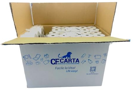 100 rotoli termici per cassa, rotoli omologati per scontrini misura 57mm x 30metri di lunghezza, CF CARTA (100)