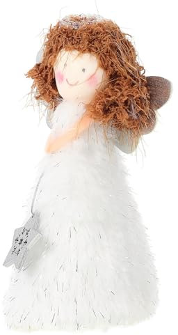 SOIMISS Angel Christmas Tree Topper, Christmas Angel Tree Topper Decorations, 14 x 6.5 cm Xmas Fairy Tree Topper Ornament for Home, Table, Indoor Christmas Tree New Year Holiday Decor, White