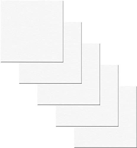 Xzeemo 5PCS Toiles à Peindre,Toile de Peinture Blanche, Panneaux de Peinture sur Toile, Art Blank Canvas, Toile Vierge Pré-étirée pour Peinture Aquarelle à l’ Huile Peinture Acrylique (10 * 10cm)