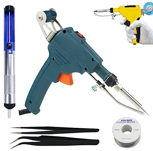 EDOSSA Schweißset Automatisches Schweißen-Set für Handlöten, 60 W, automatische Hand-Schweiß-Pinzette, DIY, elektronische Reparatur, Innenwärme grün